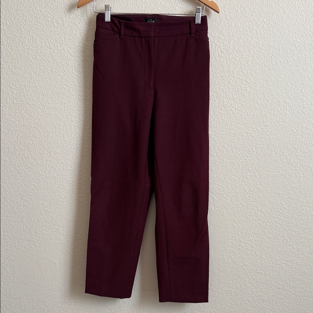 WHBM Plum Slim Ankle Pants Tailored Workwear Size 12